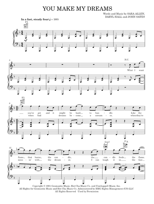 You Make My Dreams - Daryl Hall, Daryl Hall & John Oates, Hall & Oates, John Oates (Piano-Vocal-Guitar)