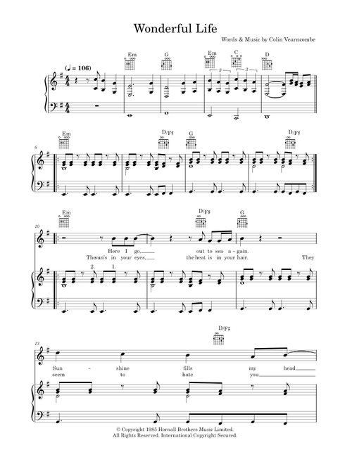 Wonderful life - Black (UK) (Piano-Vocal-Guitar (Piano Accompaniment))