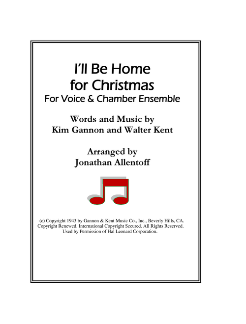 I'll Be Home For Christmas (Arr. Jonathan Allentoff) - Rascal Flatts (Large Ensemble)