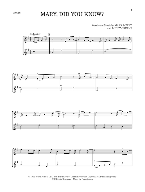 Mary, Did You Know? - Mark Lowry, Buddy Greene (Violin Duet)