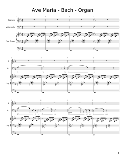 Ave Maria Bach Gounod Organ Cello Soprano