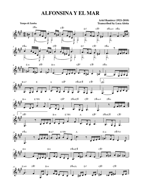 Alfonsina y el mar (Arr. Luca Aletta) - Ariel Ramirez (Small Ensemble)