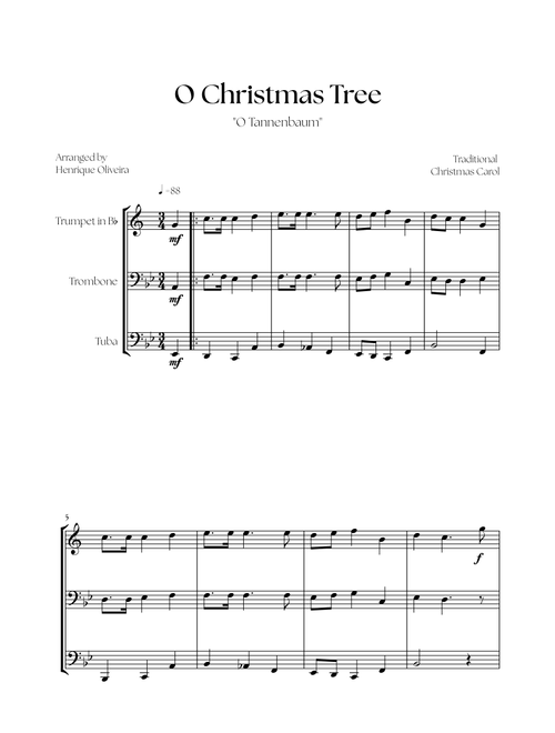 O Christmas Tree "O Tannenbaum" (Brass Trio) - Christmas Carol (Arr. Henrique Oliveira) - Traditional Christmas Carol (Brass Ensemble)