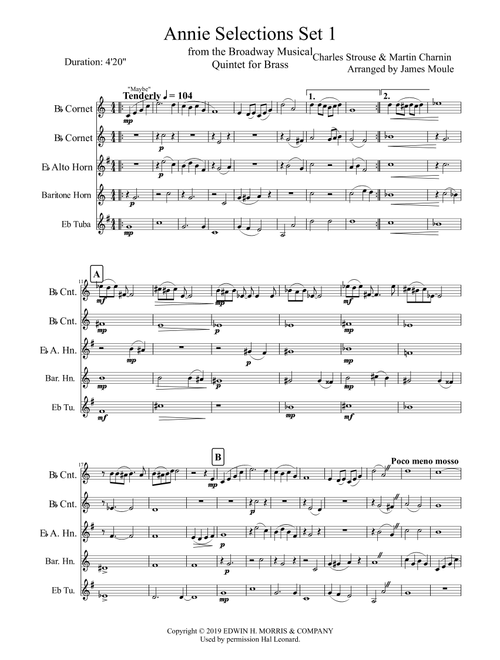 Annie Score (Arr. James Moule) - Martin Charnin, Charles Strouse (Brass Ensemble)