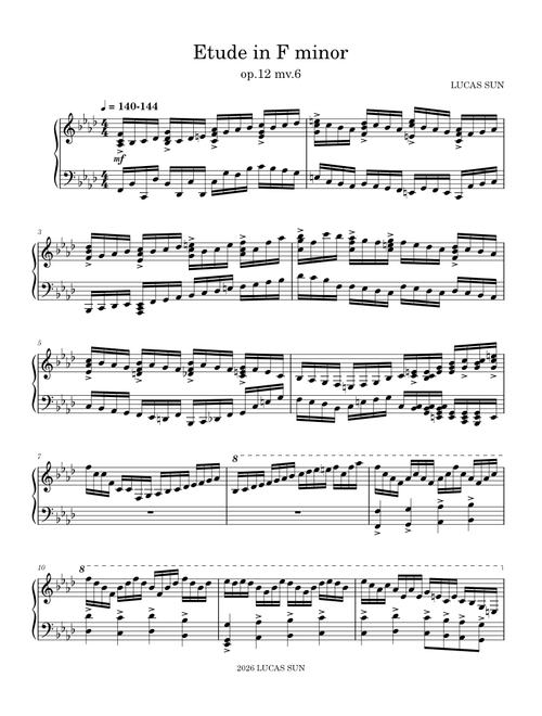 Etude in F minor –Lucas Sun