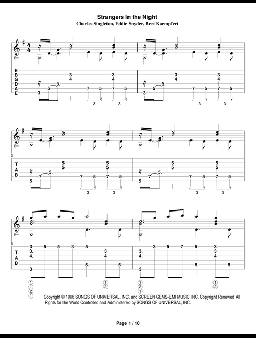Strangers In The Night (Arr. Steven King) - Frank Sinatra (Solo Guitar)