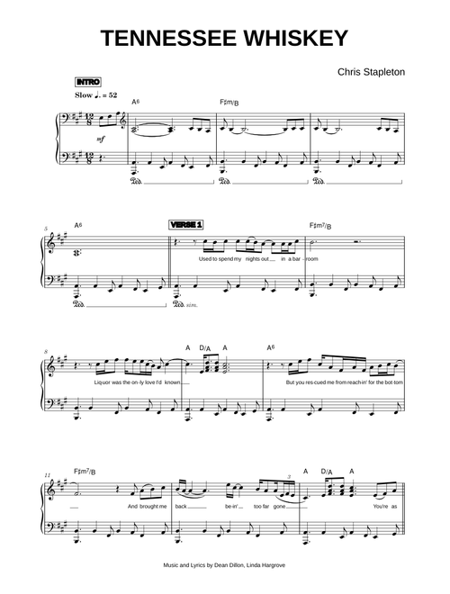 Tennessee Whiskey - Chris Stapleton (Piano)