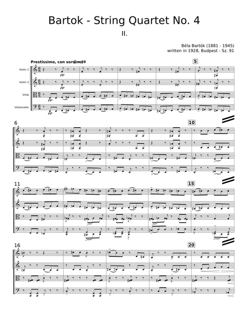 Bartok - String Quartet No. 4