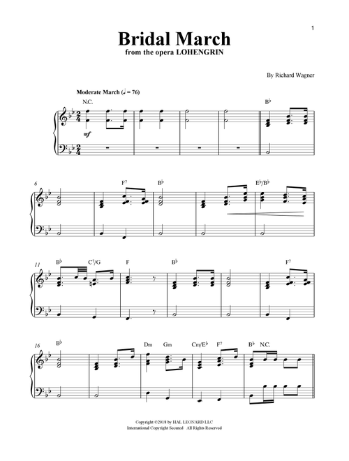 Wedding March (Bridal Chorus) - Richard Wagner (Easy Piano)