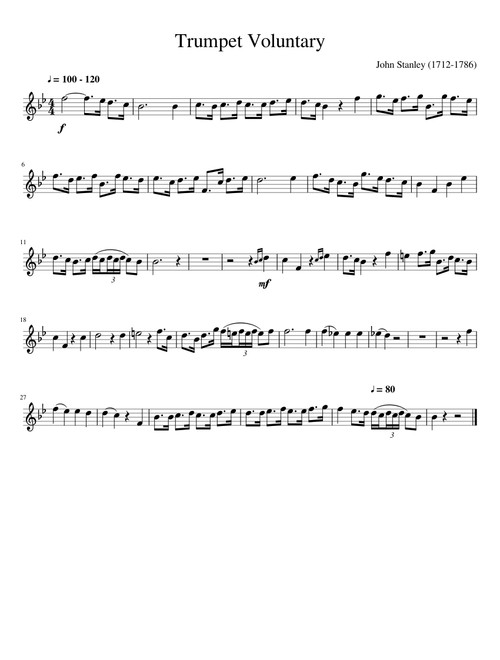 John Stanley Trumpet Voluntary (Ab)