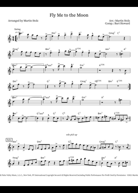 Play Official version of Fly me to the moon Sheet Music by Bart