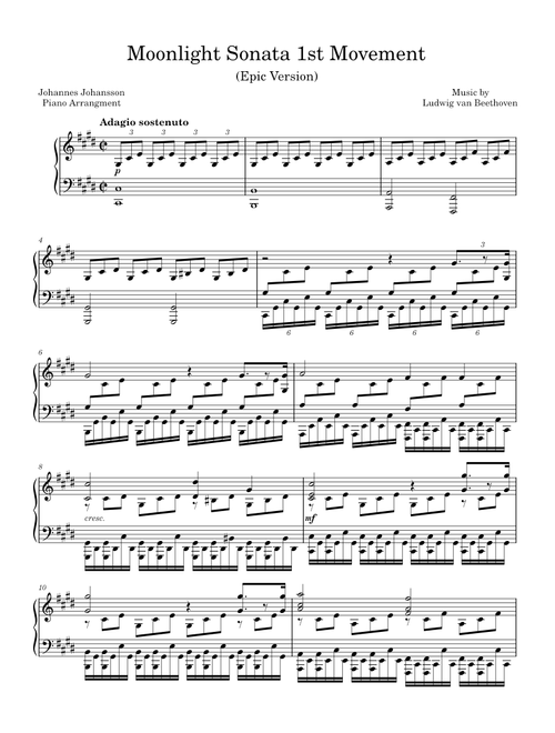 Moonlight Sonata 1st Movement – Music by Ludwig van Beethoven Arrangement by Akmigone