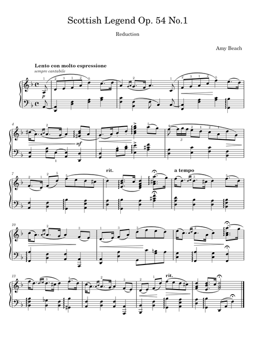 Scottish Legend Op. 54 No.1 - Amy Marcy Beach