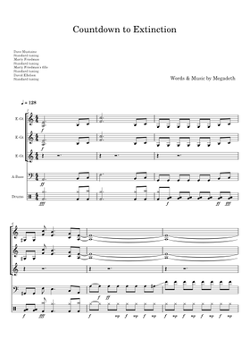 Free Countdown To Extinction by Megadeth sheet music | Download