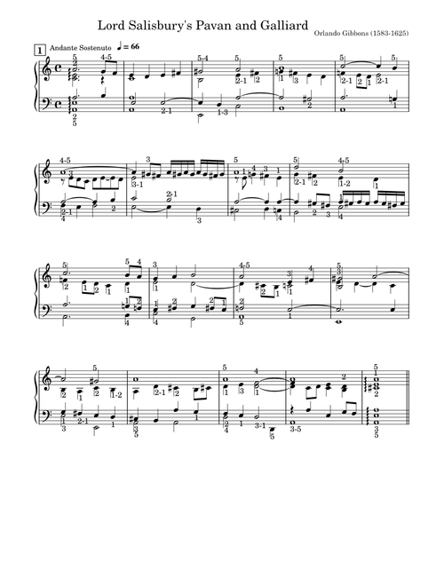 Lord Salisburys Pavan and Galliard - Orlando Gibbons