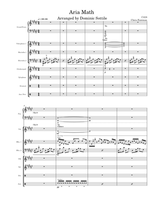 Aria Math for percussion ensemble