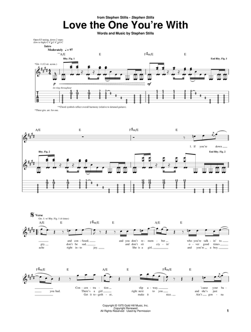 Love The One You're With - Crosby Stills & Nash, The Isley Brothers (Guitar Tab)