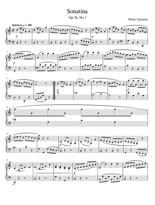 Clementi Sonatina No. 1 Op 36 - Muzio Clementi