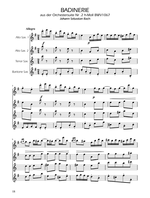 Badinerie - J.S Bach - BWV 1067 - Sax Quartet AATB (Arr. Ygor Nunes) - Johann Sebastian Bach (Woodwind Ensemble)