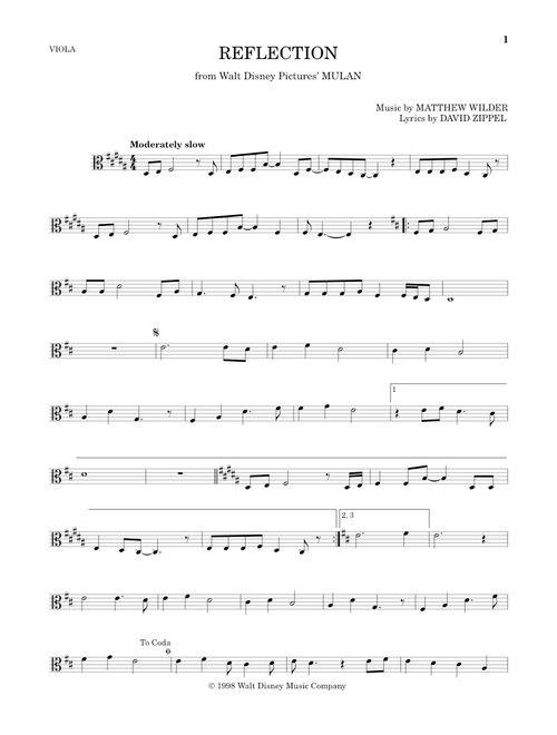 Reflection (Pop Version) (from Mulan) - Christina Aguilera (Viola Solo)