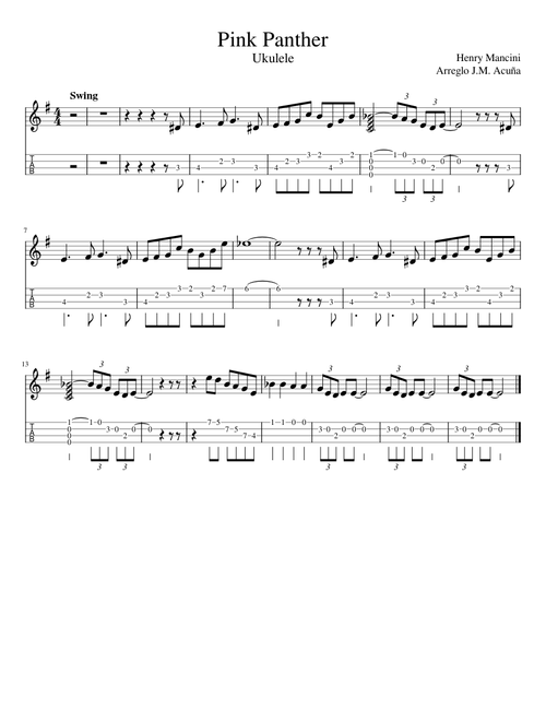 The Pink Panther Theme – Henry Mancini - Ukulele