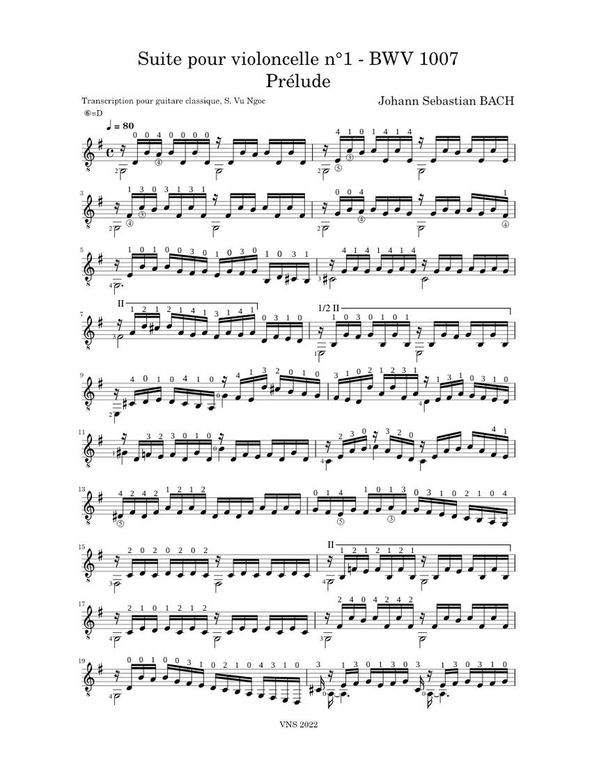 Prelude from Cello Suite No.1 in G Major, BWV 1007 – Johann Sebastian ...