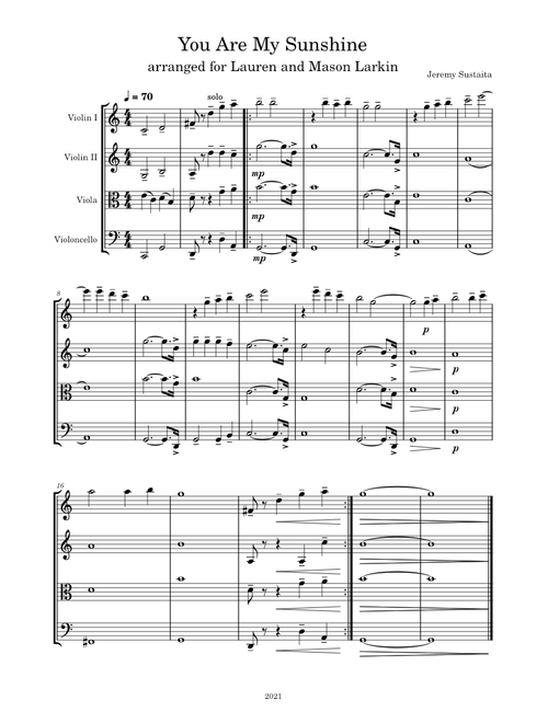 You are my sunshine – Misc Traditional