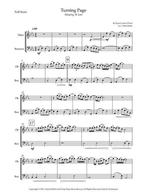 Turning Page (Arr. Fabio Britto) - Sleeping At Last (Instrumental Duet)