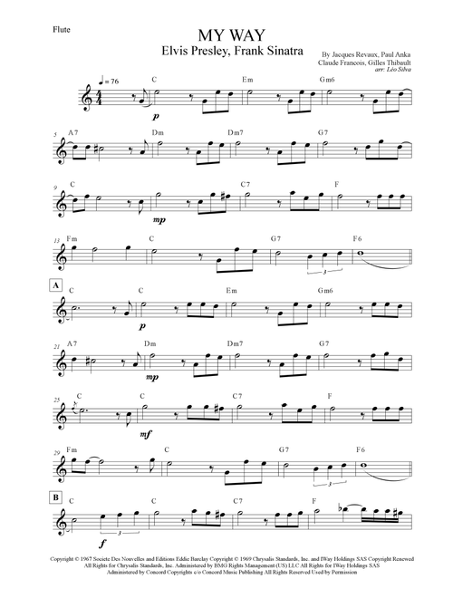 My Way (Arr. Leo Silva) - Elvis Presley (Flute Solo)