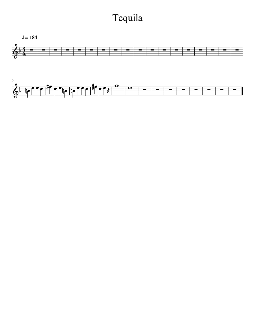 Tequila Sheet music for Piano (Solo) | Musescore.com