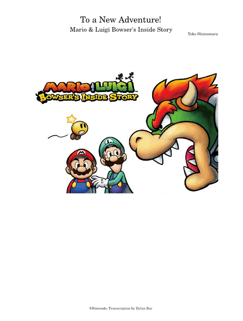 To a New Adventure - Mario & Luigi Bowser's Inside Story