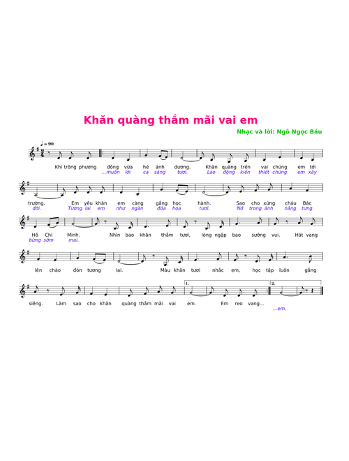 Khăn quàng thắm mãi vai em - Ngô Ngọc Báu (G)