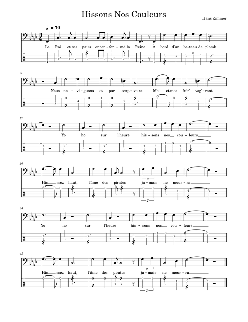 FR - Hoist the colours – Hans Zimmer - Pirate of the Caribbean