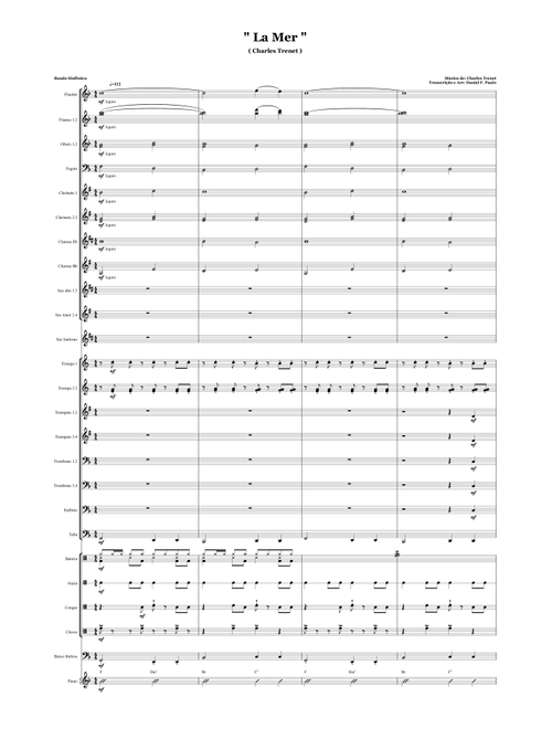 " La Mer " (Arr. Transcrição de Daniel F. Paulo) - Música de Albert Lasry, Charles Trenet (Concert Band)