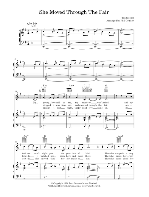 She Moved Through The Fair - Hayley Westenra Boyzone (Piano-Vocal-Guitar (Piano Accompaniment))