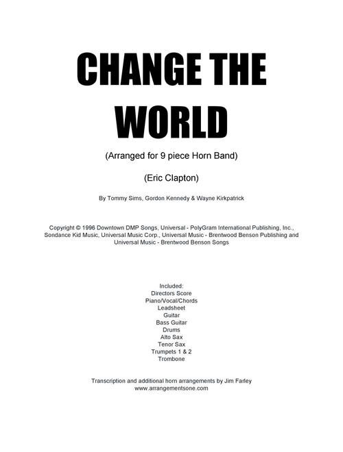 Change The World (Arr. Jim Farley) - Eric Clapton (Large Ensemble)