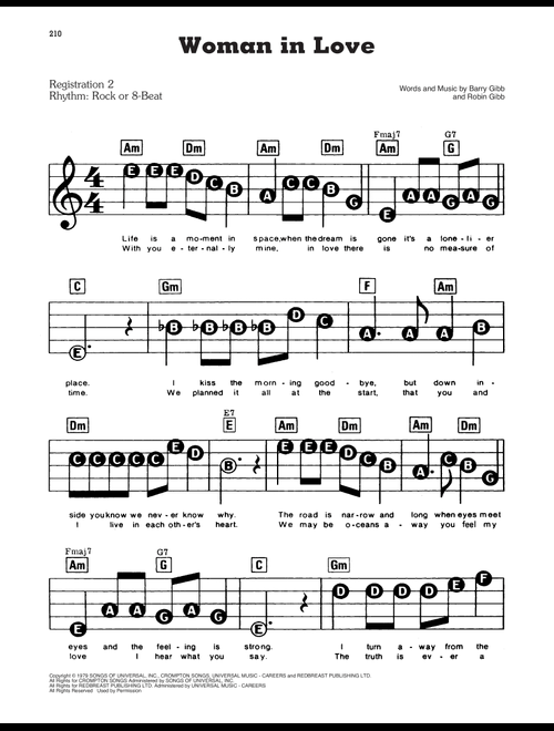 Woman In Love - Barbra Streisand (E-Z Play Today)