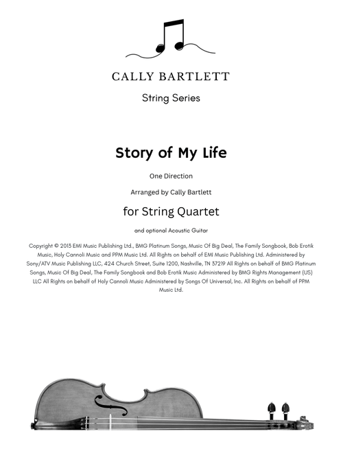 Story Of My Life (Arr. Cally Bartlett) - One Direction (String Quartet)
