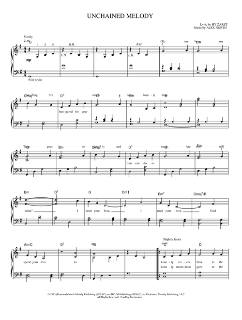 Unchained Melody - Alex North (Piano-Vocal-Guitar)