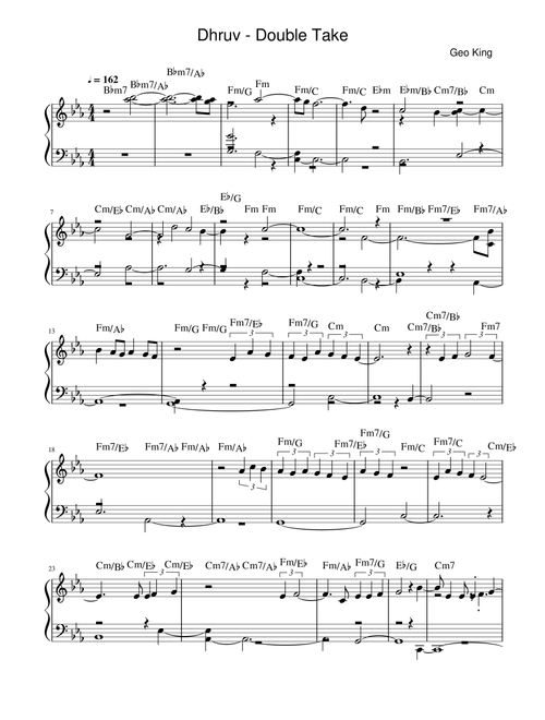 Double Take (Arr. Gregory King) - Dhruv (Easy Piano)