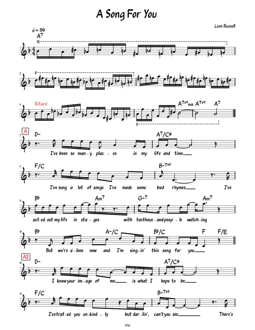 a-song-for-you-lead-sheet-with-lyrics-sheet-music-for-piano-solo-musescore