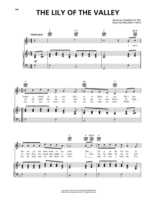 The Lily Of The Valley - Charles W Fry, William S Hays (Piano-Vocal-Guitar)