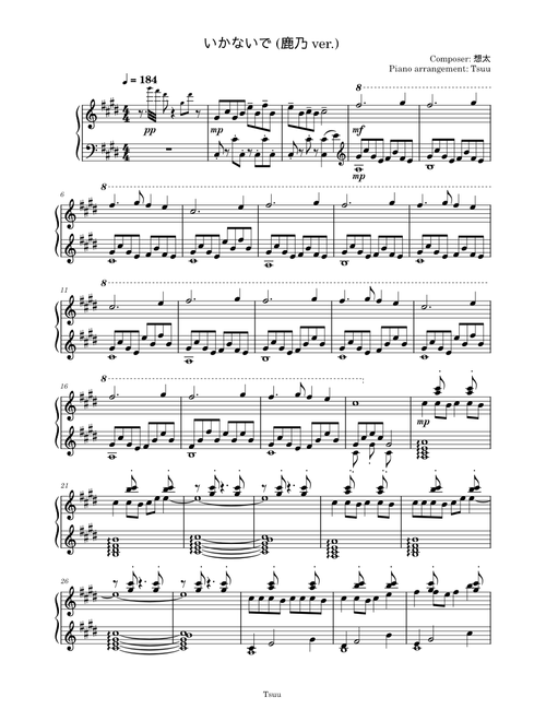 tsuu2092 | Free sheet music | Download PDF or print on Musescore.com