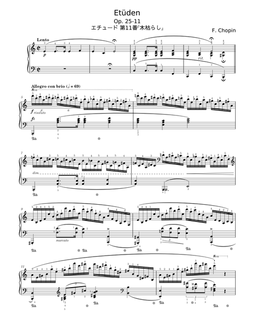 Etude Op.25 No.11 "Winter Wind" - Frédéric Chopin