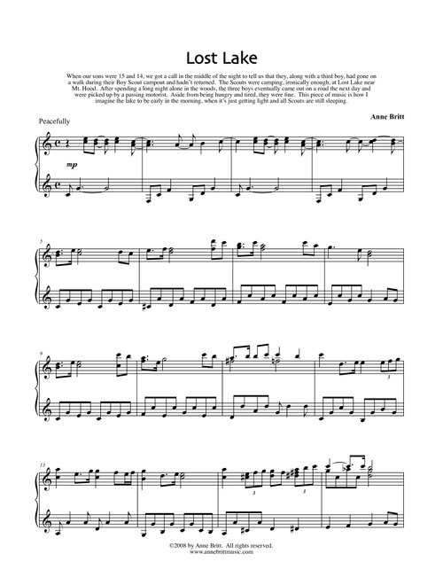 Lost Lake - Anne Britt (Piano Solo)