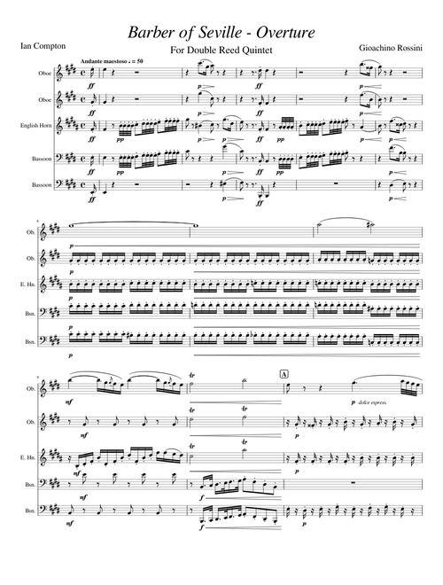 Rossini - Barber of Seville - Overture - for Double Reed Quintet