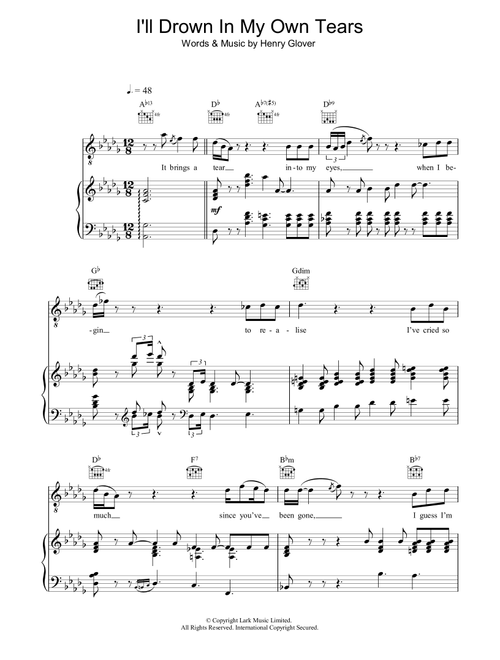 I'll Drown In My Own Tears - Ray Charles (Piano-Vocal-Guitar (Piano Accompaniment))