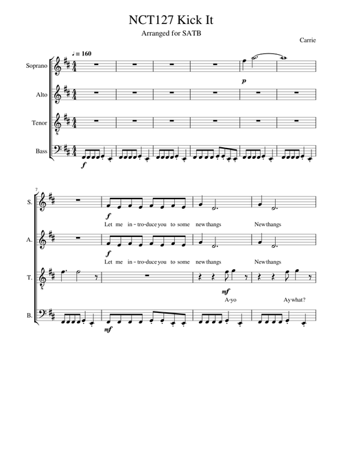 NCT127 Kick it - Choral Arrangement (SATB)