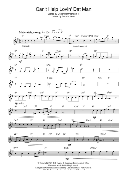 Can't Help Lovin' Dat Man - Jerome Kern (Lead Sheet - Fake Book)