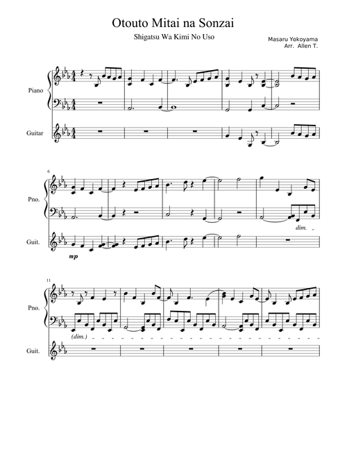 Shigatsu wa Kimi no Uso - Otouto Mitai na Sonzai (Full)